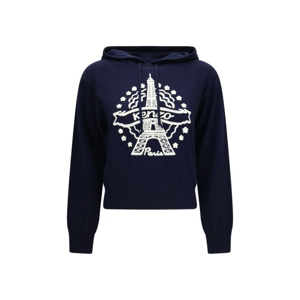 Kenzo Women Kenzo Eiffel Tower Design Wool Hoodie